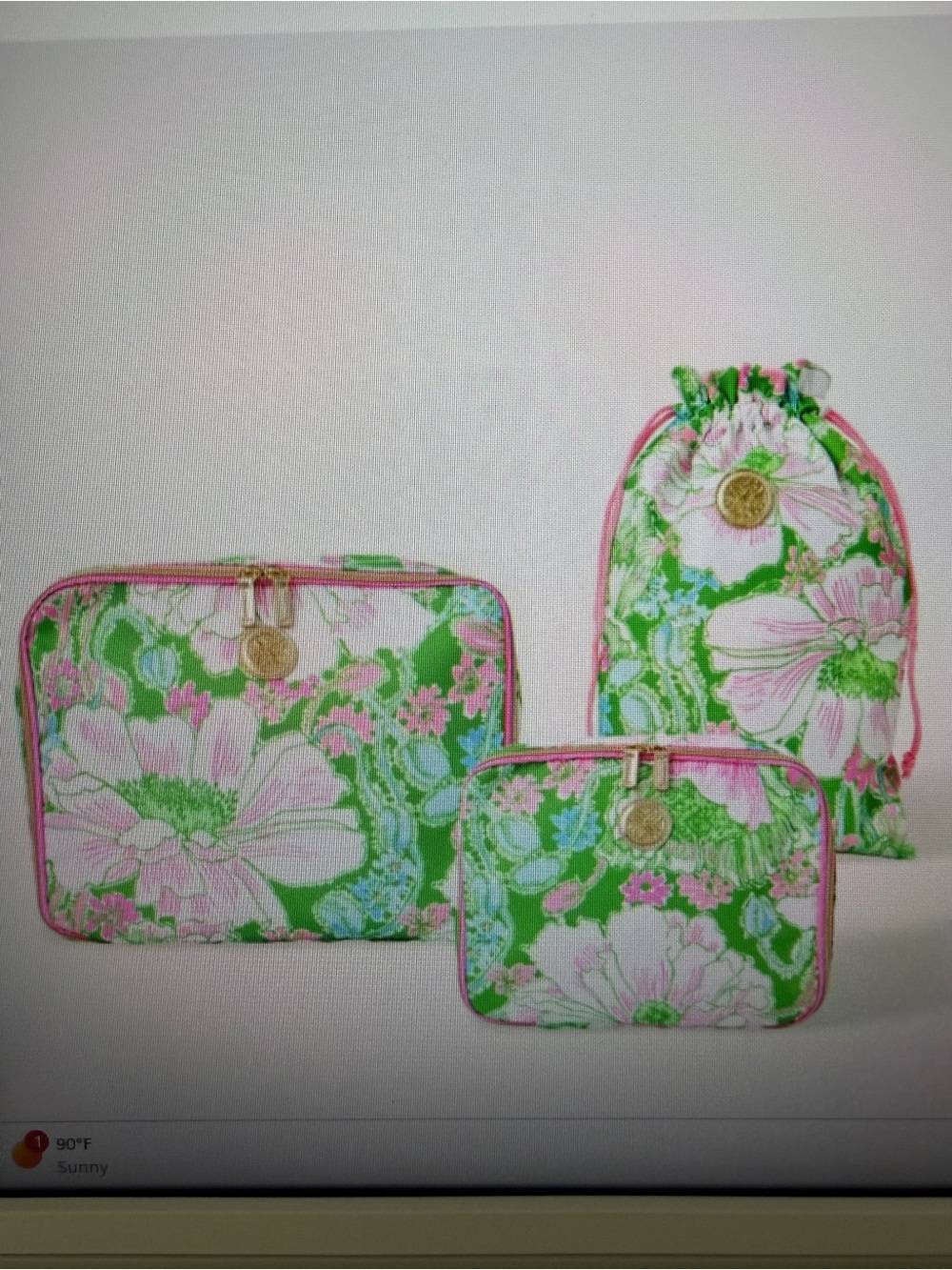 NWT Lilly Pulitzer Packing Cubes + Shoe Bag Putting Green Poppyland